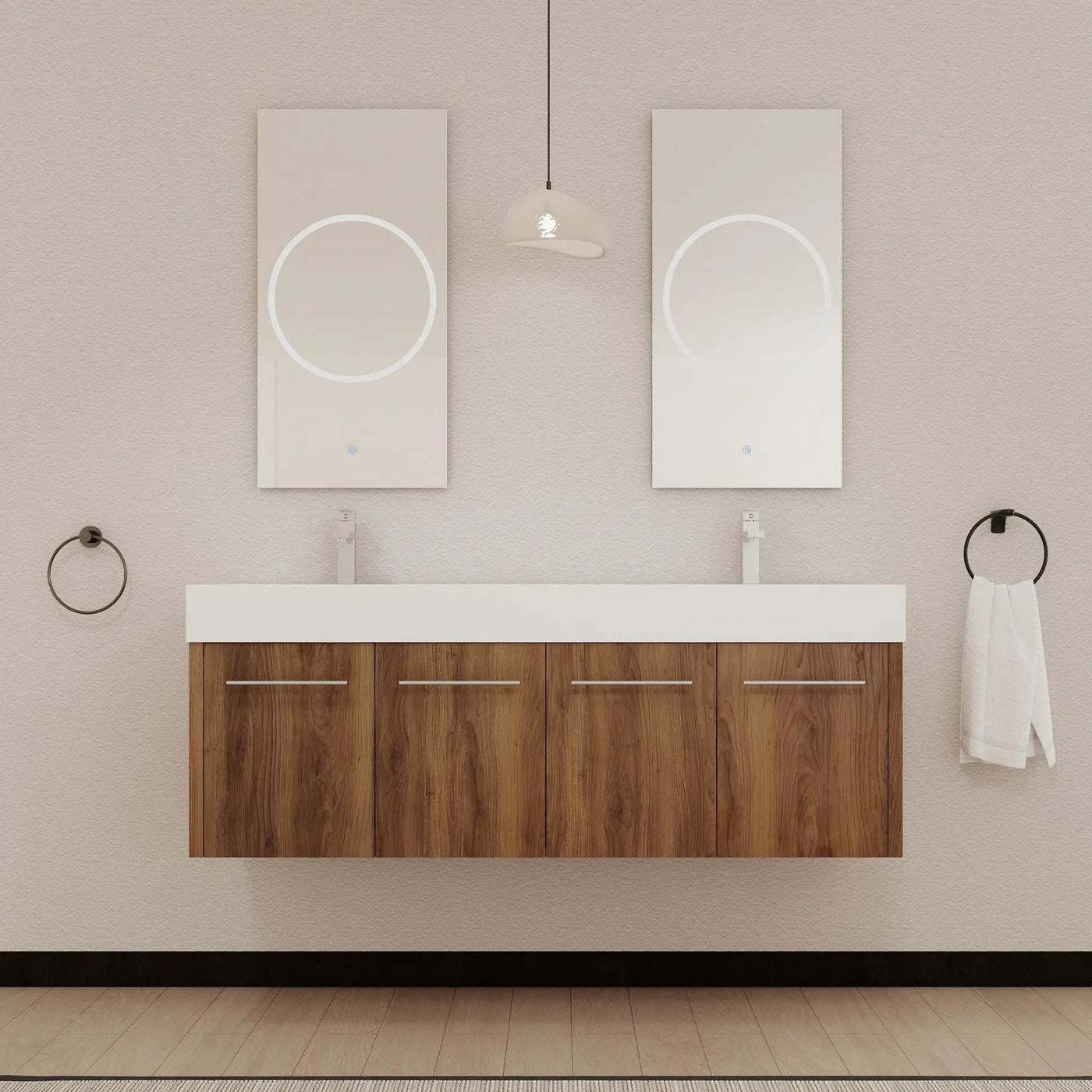 60 Inch Wall-Mounted Bathroom Vanity with Sink by HouseOfZazla