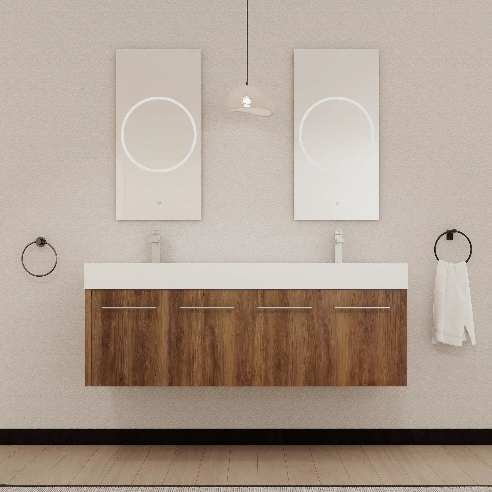 60 Inch Wall-Mounted Bathroom Vanity with Sink by HouseOfZazla