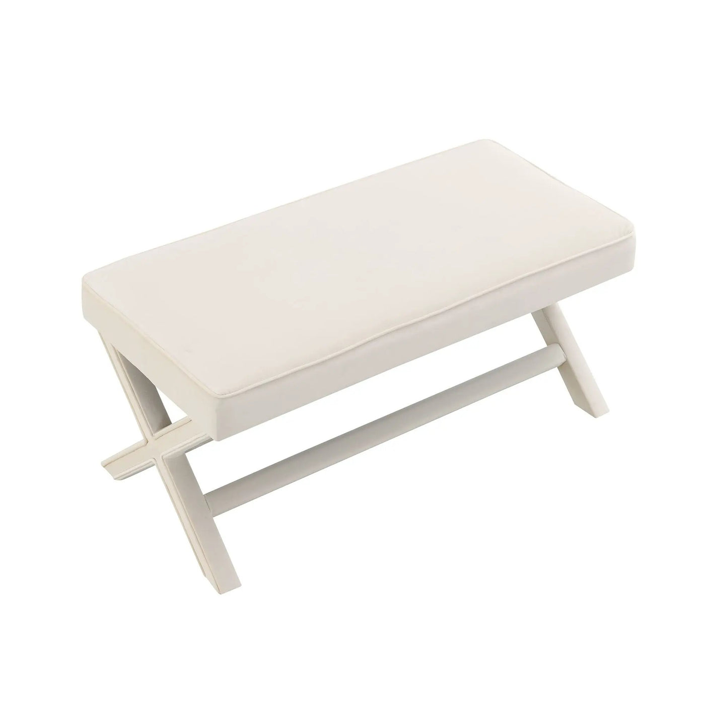 Comfort Double Bench Upholstered With X Crossed Legs by HouseOfZazla