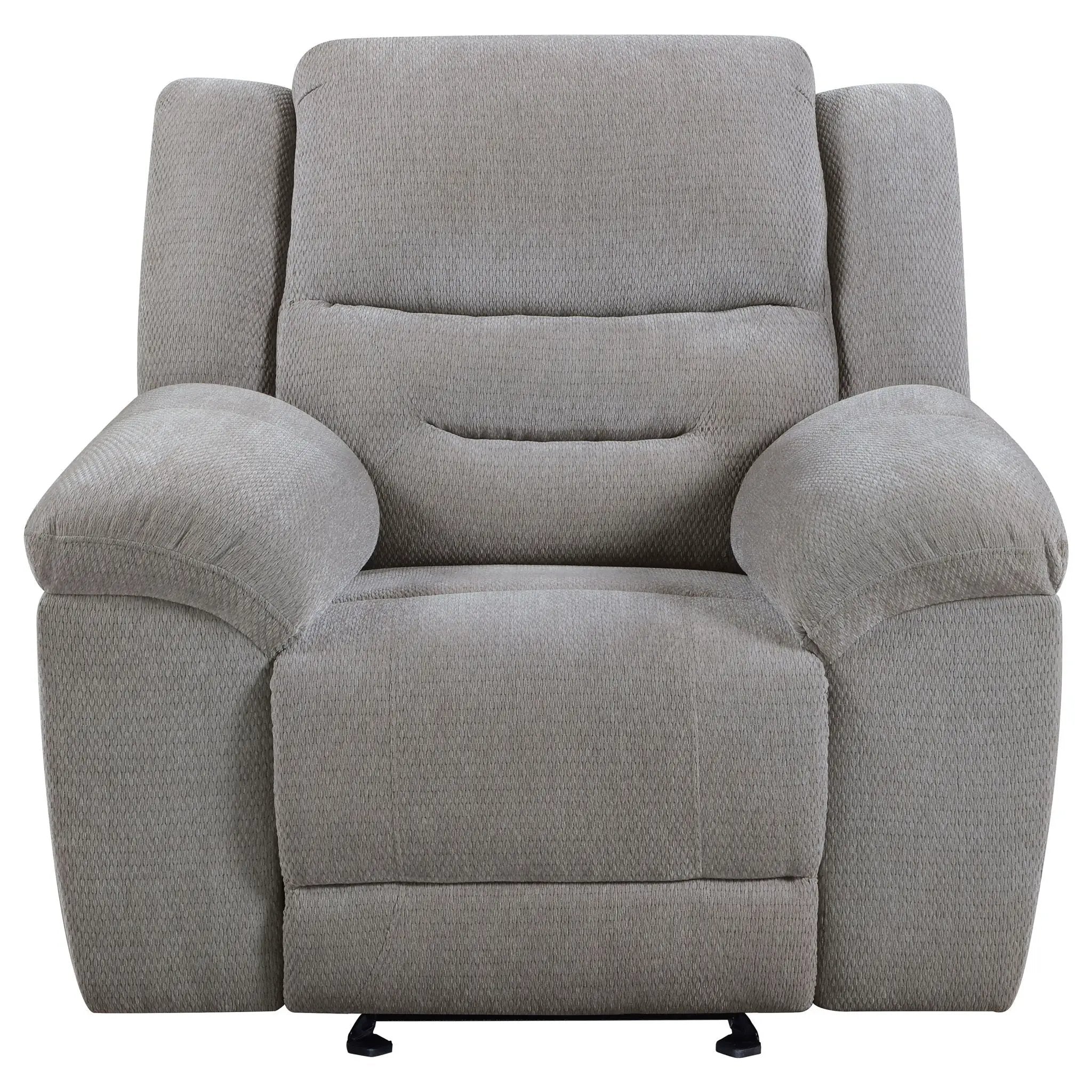 Sebring - Upholstered Glider Recliner Chair With Manual Recline And Smooth Gliding Motion - Gray by Unique Piece Furniture