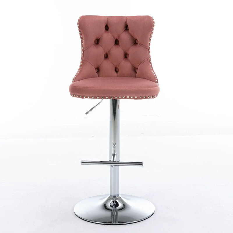 Swivel Barstools Adjusatble Seat Height From 25-33", Modern Upholstered Base Bar Stools With Backs Comfortable Tufted For Home Pub And Kitchen Island (Set of 2) by Unique Piece Furniture