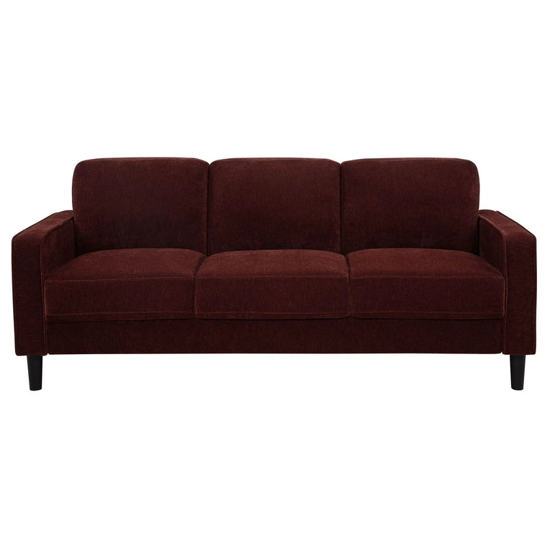 Ruth 3-piece Fabric Upholstered Track Arm Sofa Rust Red by Unique Piece Furniture