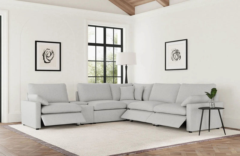 Collins 6-piece Modular Power Reclining Sectional Grey by Unique Piece Furniture