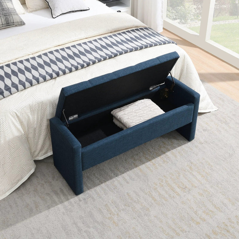 Modern Upholstered Large Bed End Bench With Storage by Unique Piece Furniture