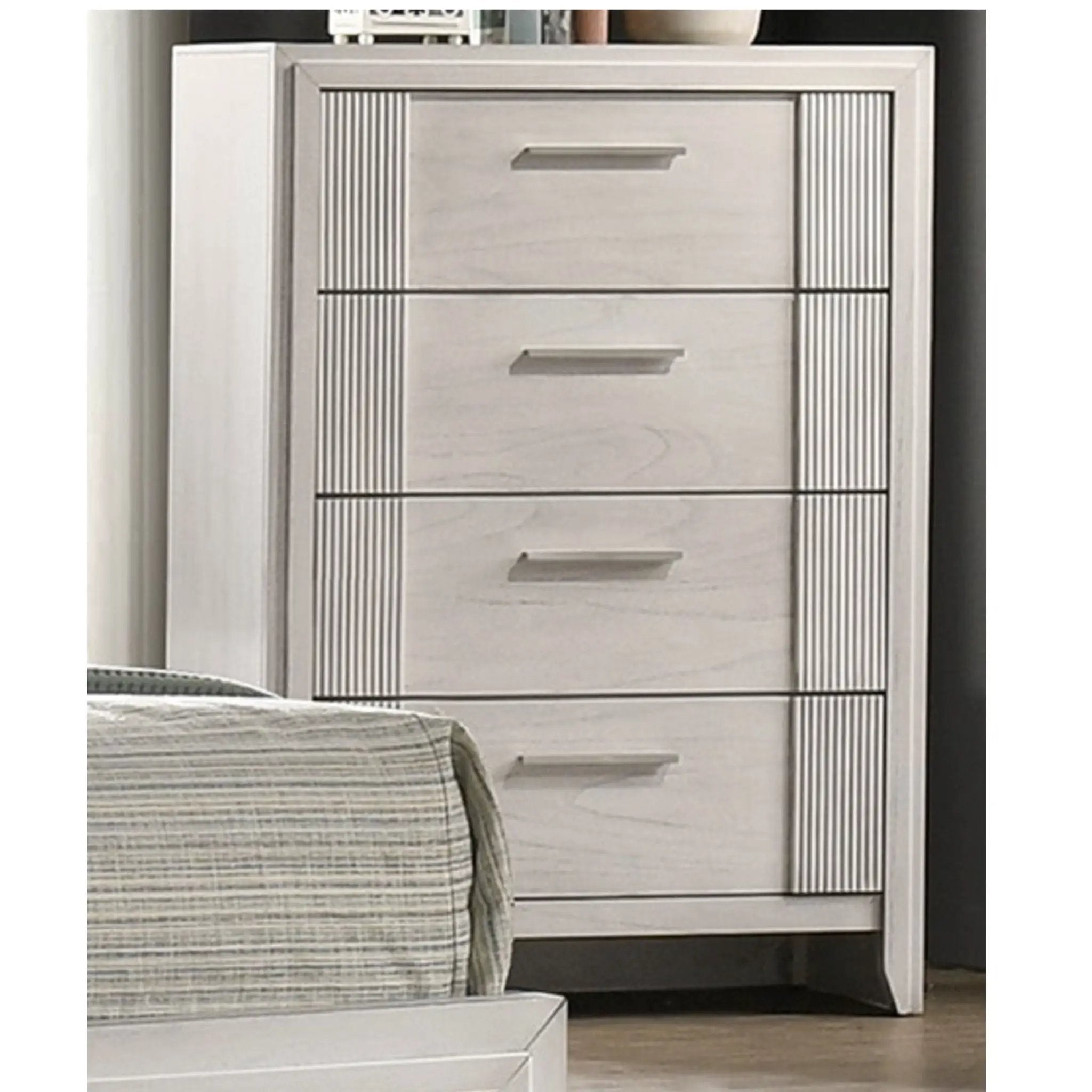 4 Drawer Tall Storage Chest Furniture - White by HouseOfZazla