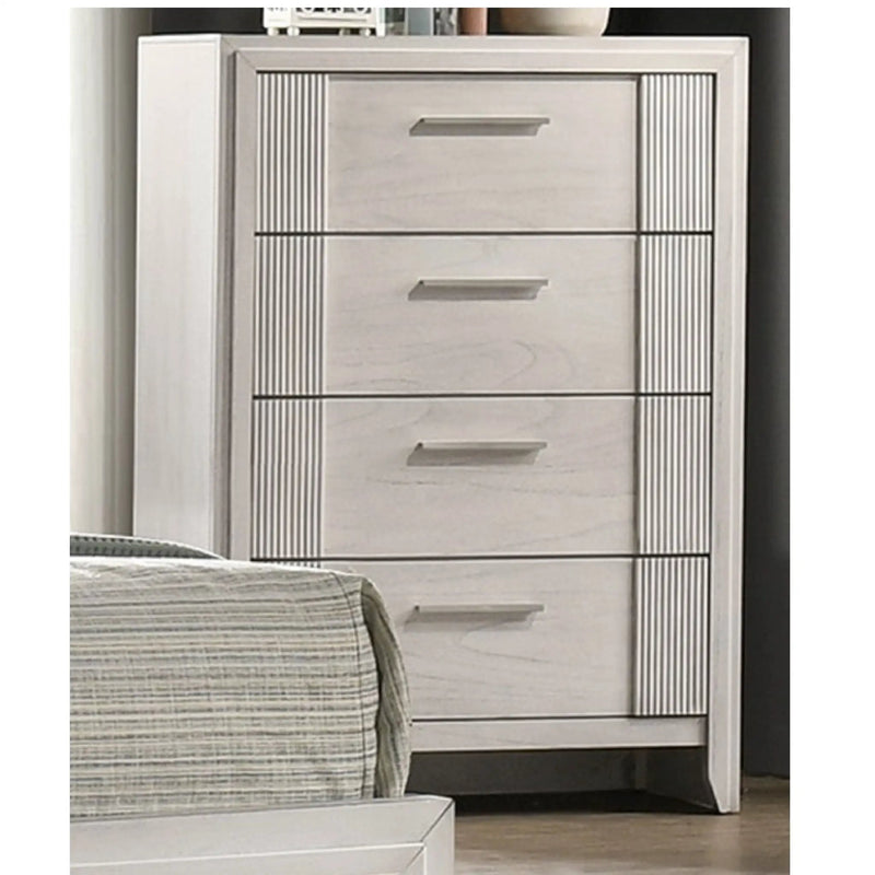 4 Drawer Tall Storage Chest Furniture - White by HouseOfZazla