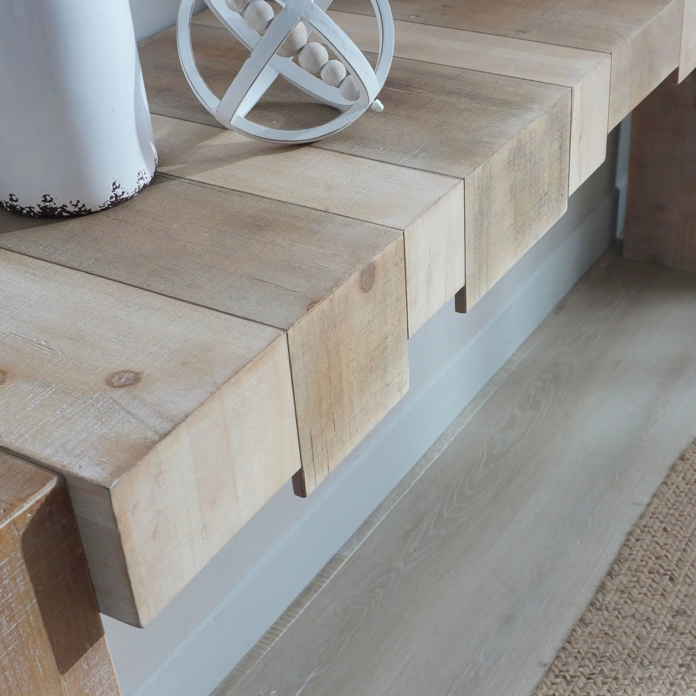 Modern Rustic Table With Sculpted Block Design by HouseOfZazla