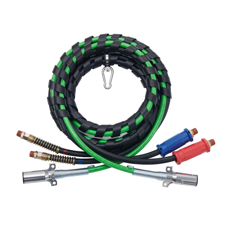 12FT Semi Truck Air Lines Kit with Glad Hands and 7-Way ABS Power Line by HouseOfZazla