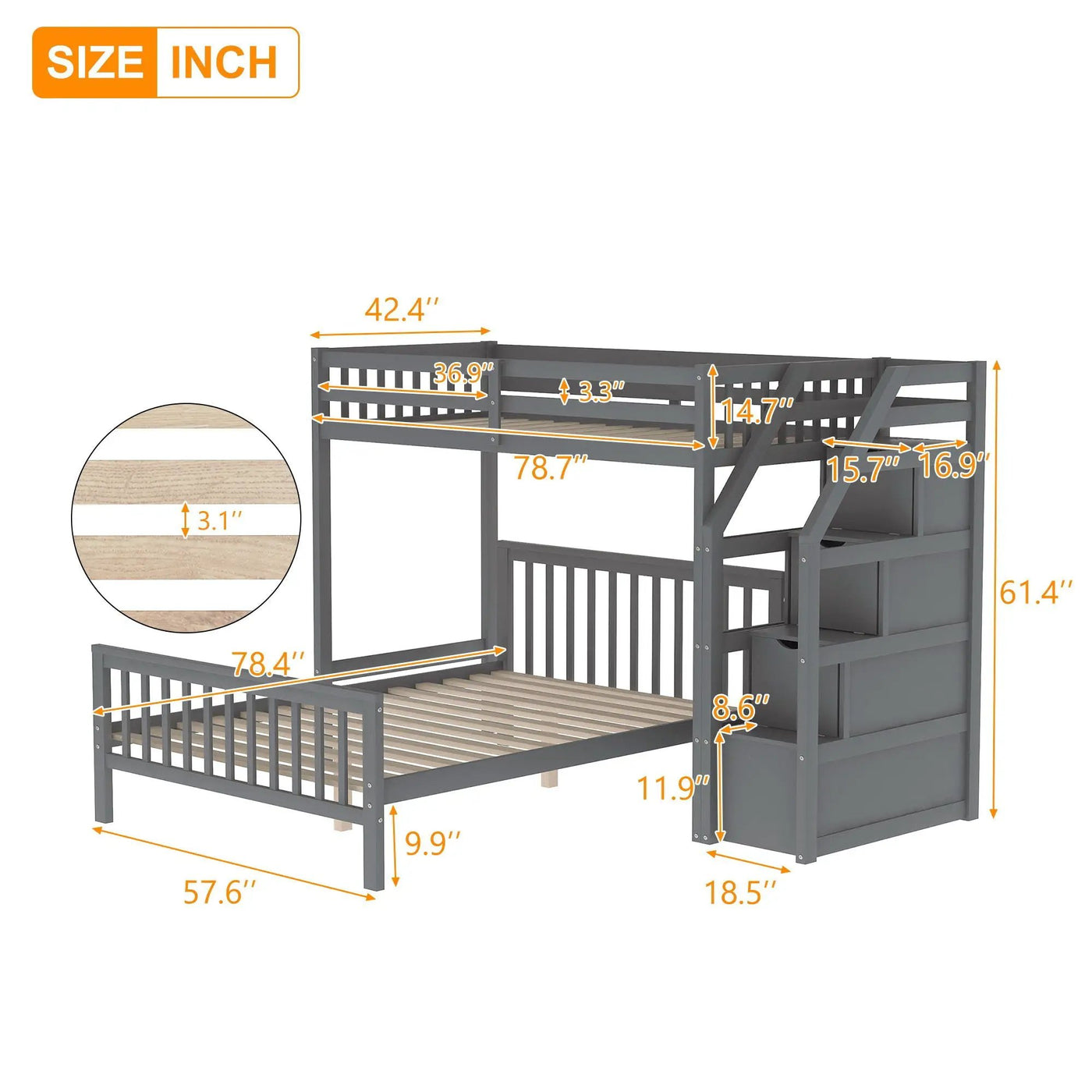 Loft Bed With Staircase And Storage by HouseOfZazla