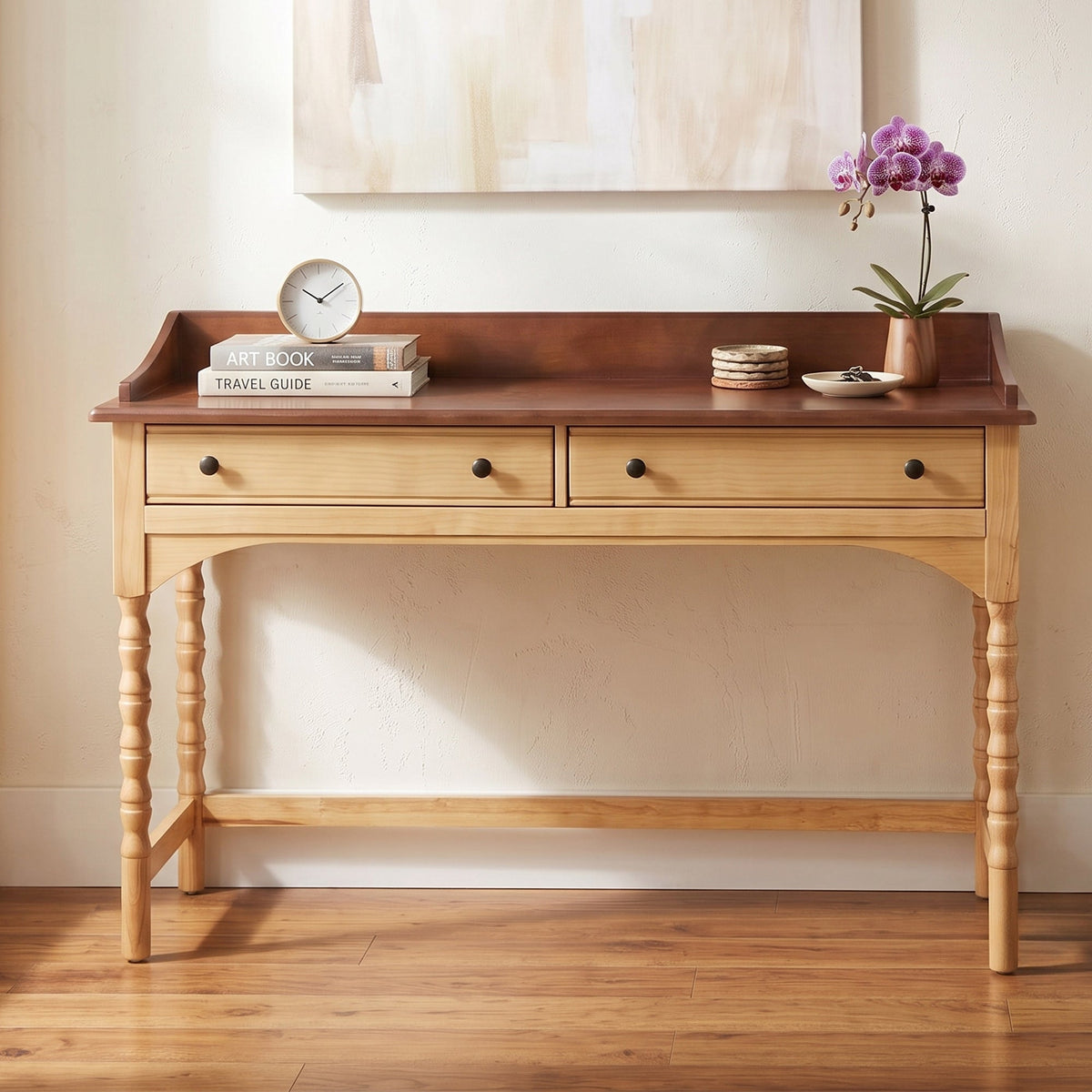 54'' Wooden Writing Desk with 2 Storage Drawers, photo 3 of 9