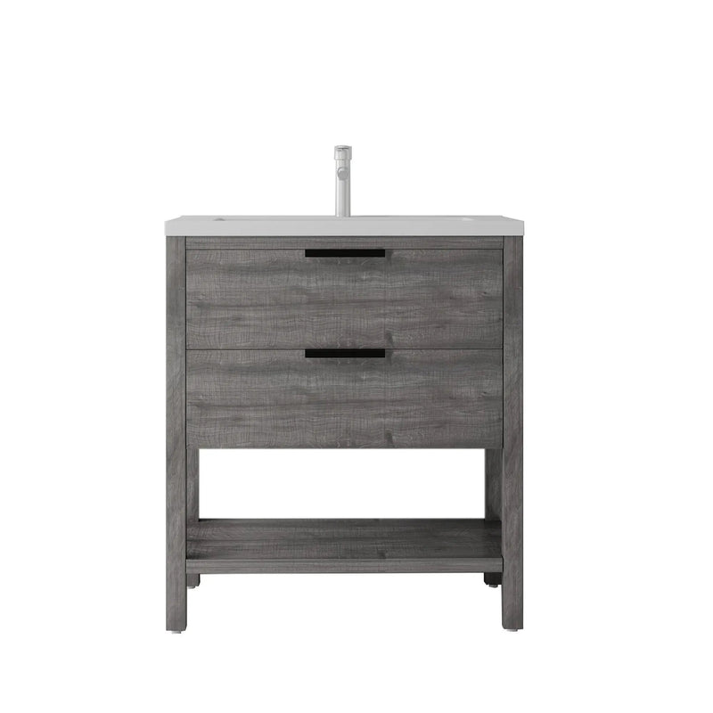 36 Inch Freestanding Bathroom Vanity with Sink, Soft-Close Drawer, Ceramic Sink, Plywood by HouseOfZazla