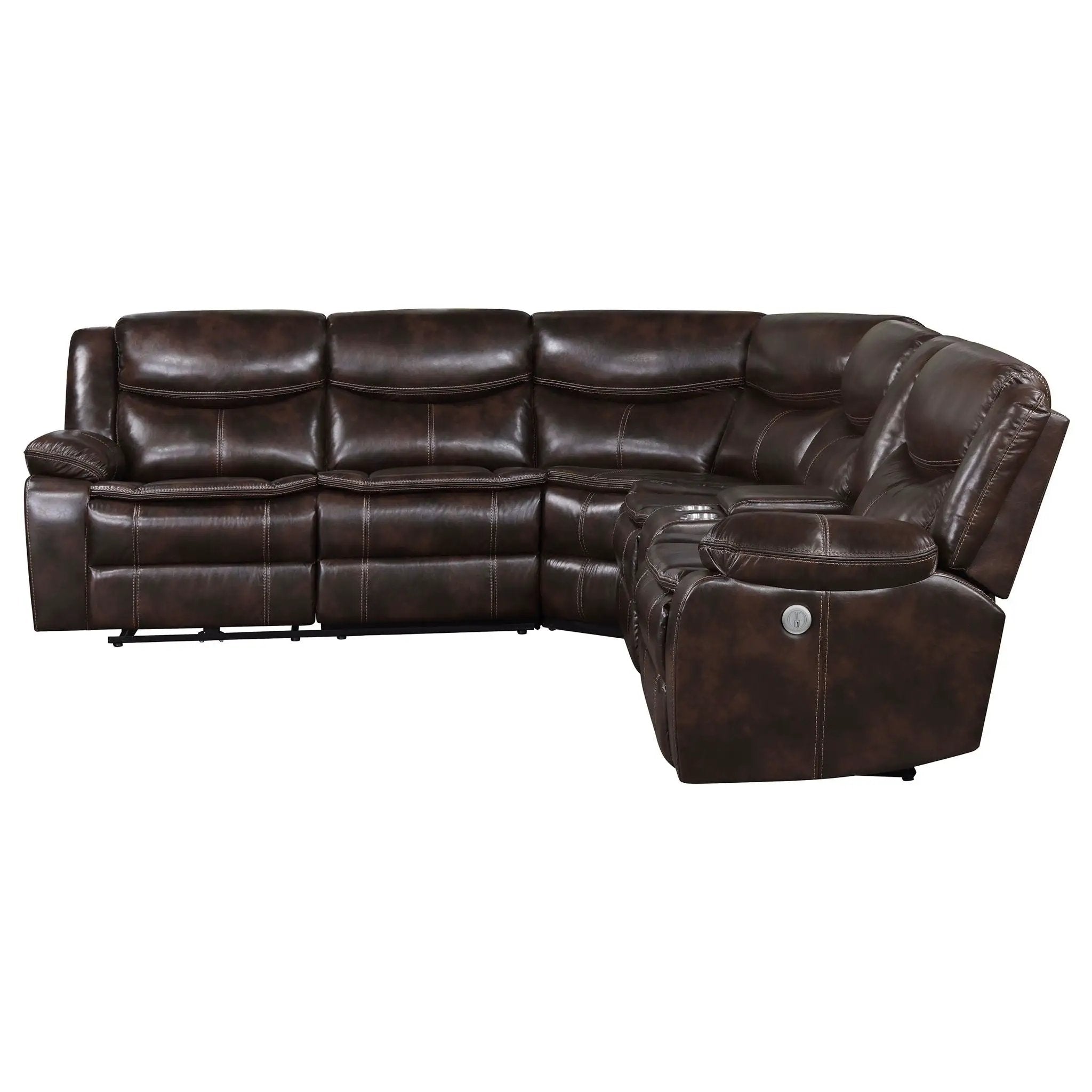 Sycamore Upholstered Power Reclining Sectional Sofa Brown by Unique Piece Furniture
