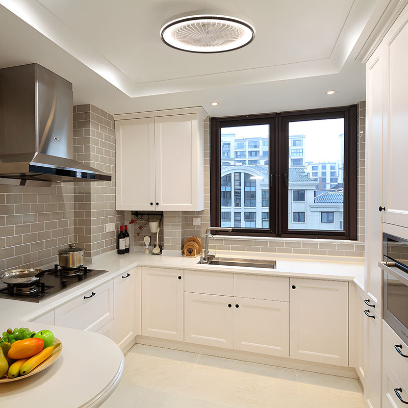 RGB Dimmable LED Enclosed Ceiling Fan with Light - White, photo 4 of 4