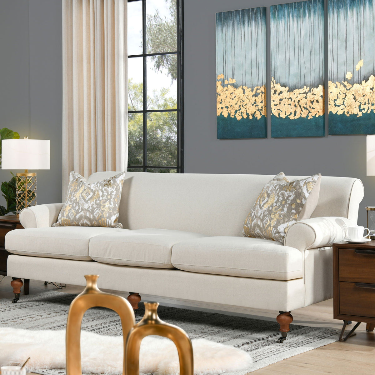 Three Cushion Tightback Lawson Sofa with Removable Cushions - Multiple Colors, photo 37 of 40
