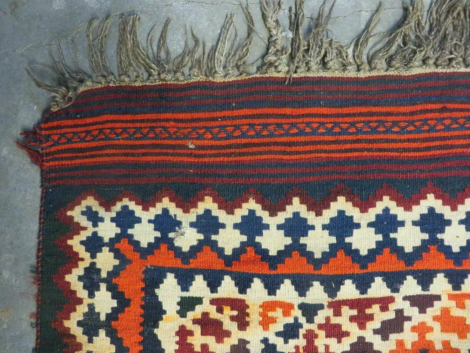 5' X 10' Antique Turkish Kilim Handmade Flat Weave Wool Rug Red Colorful Veg Dye Bohemian Boho Chic Tribal Style And Design by Jewel Rugs
