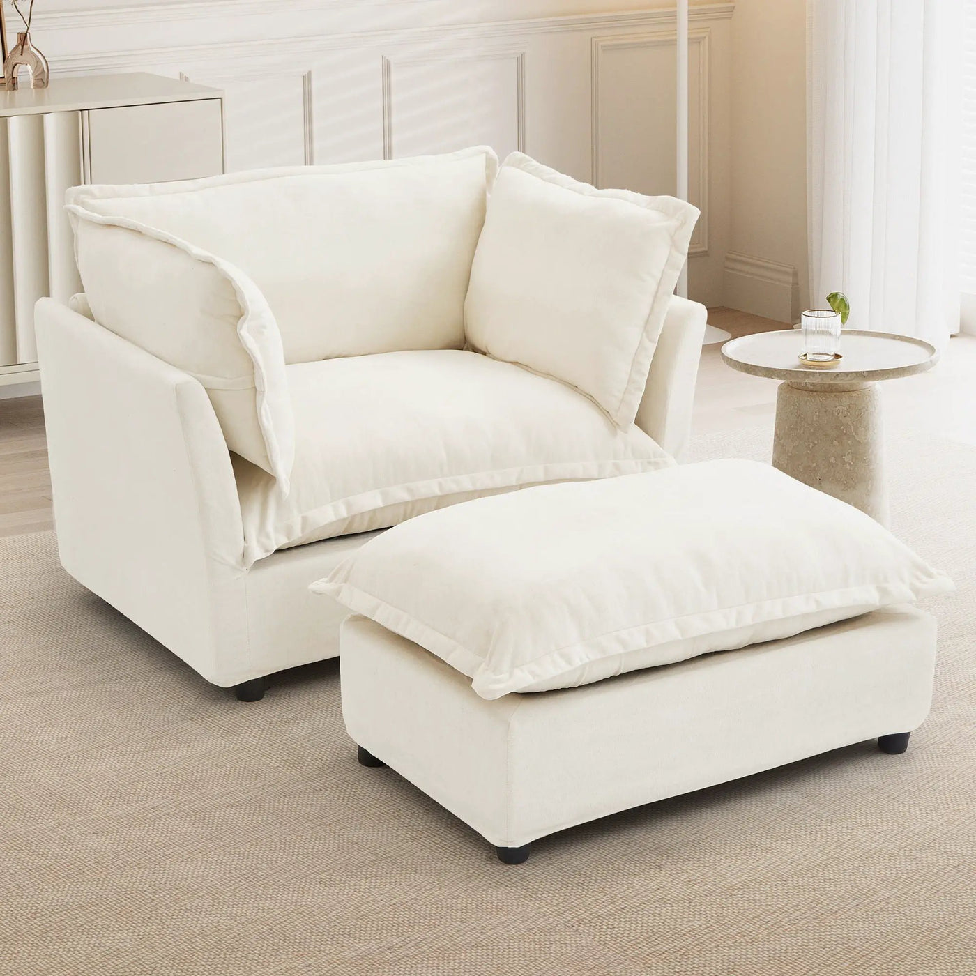 Modern Armchair Sofa With Movable Ottoman by HouseOfZazla