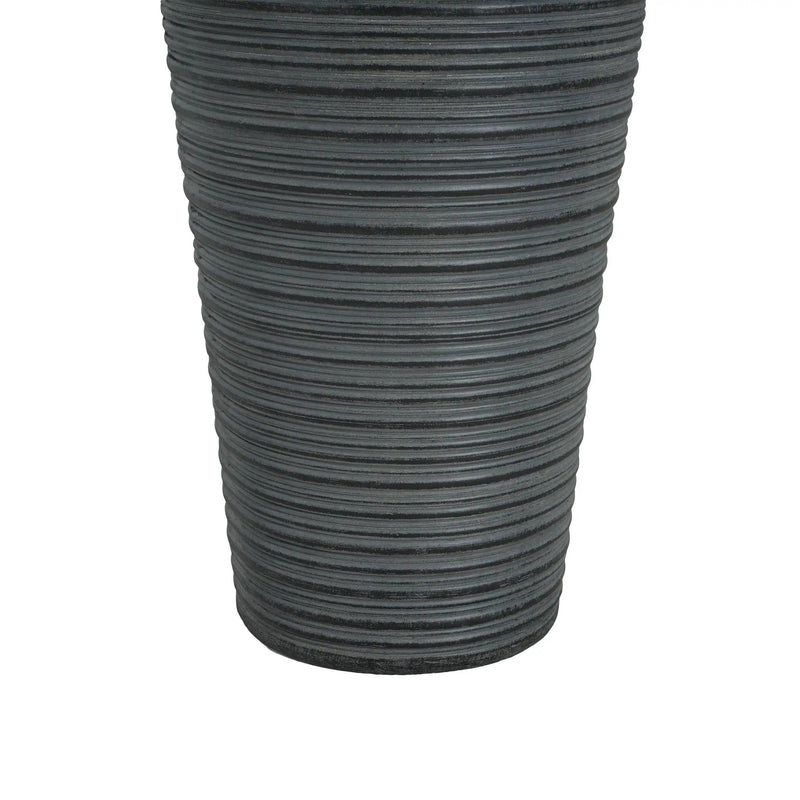 31.5" Tall Striped Column Fountain With LED Light Design For Outdoor Spaces - Gray by HouseOfZazla