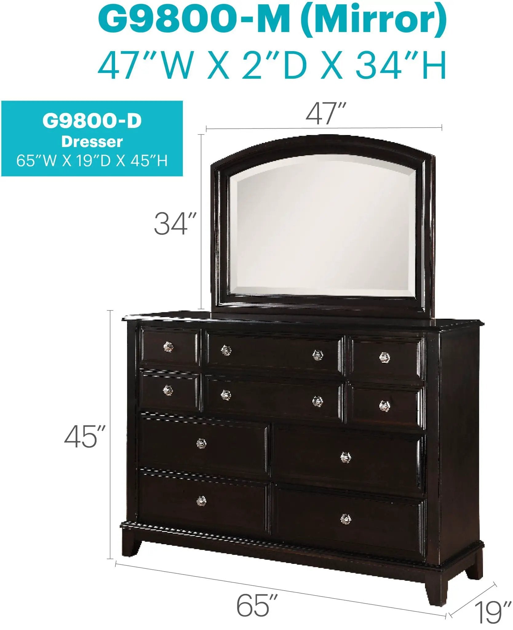 Ashford - Dresser - Cappuccino by Unique Piece Furniture