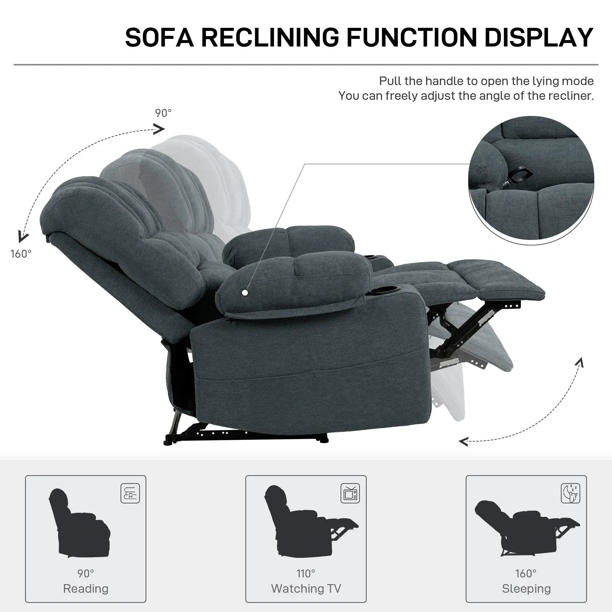 Massage Recliner Chair Sofa With Heating Vibration by Unique Piece Furniture