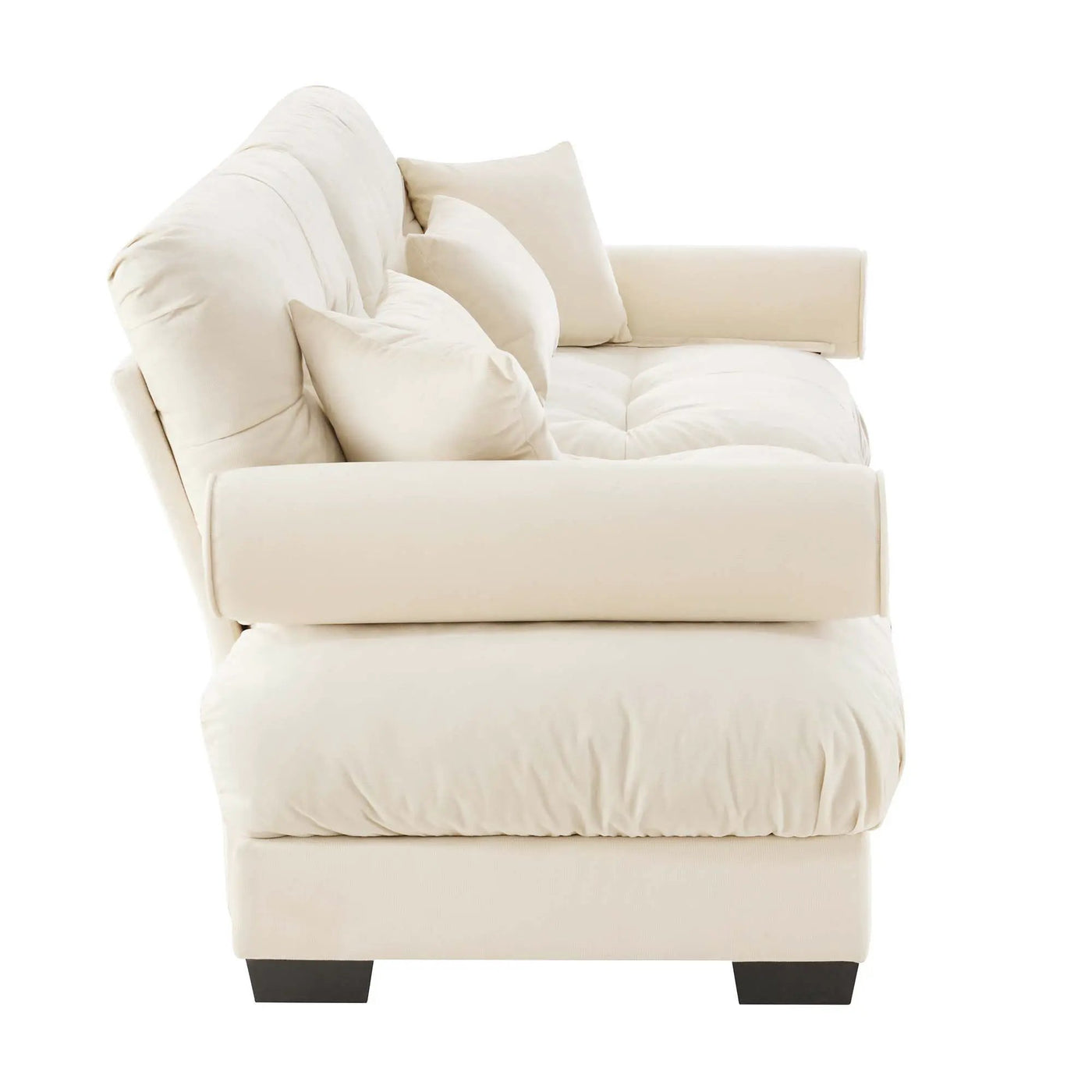 Modern Sofa With Bolstered Armrests And Pillows by HouseOfZazla