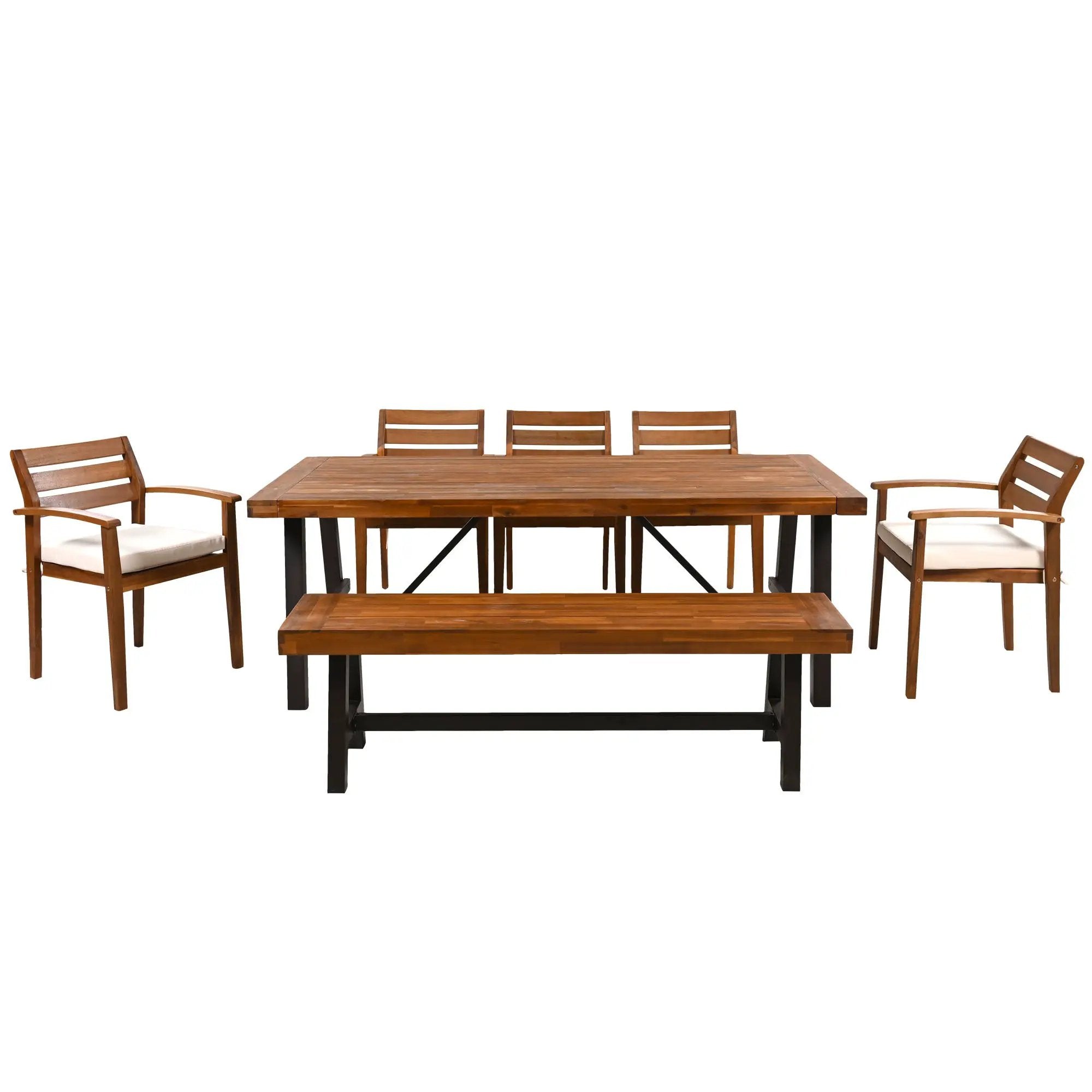 GO Outdoor Wood Dining Set For 7-8 Persons by HouseOfZazla