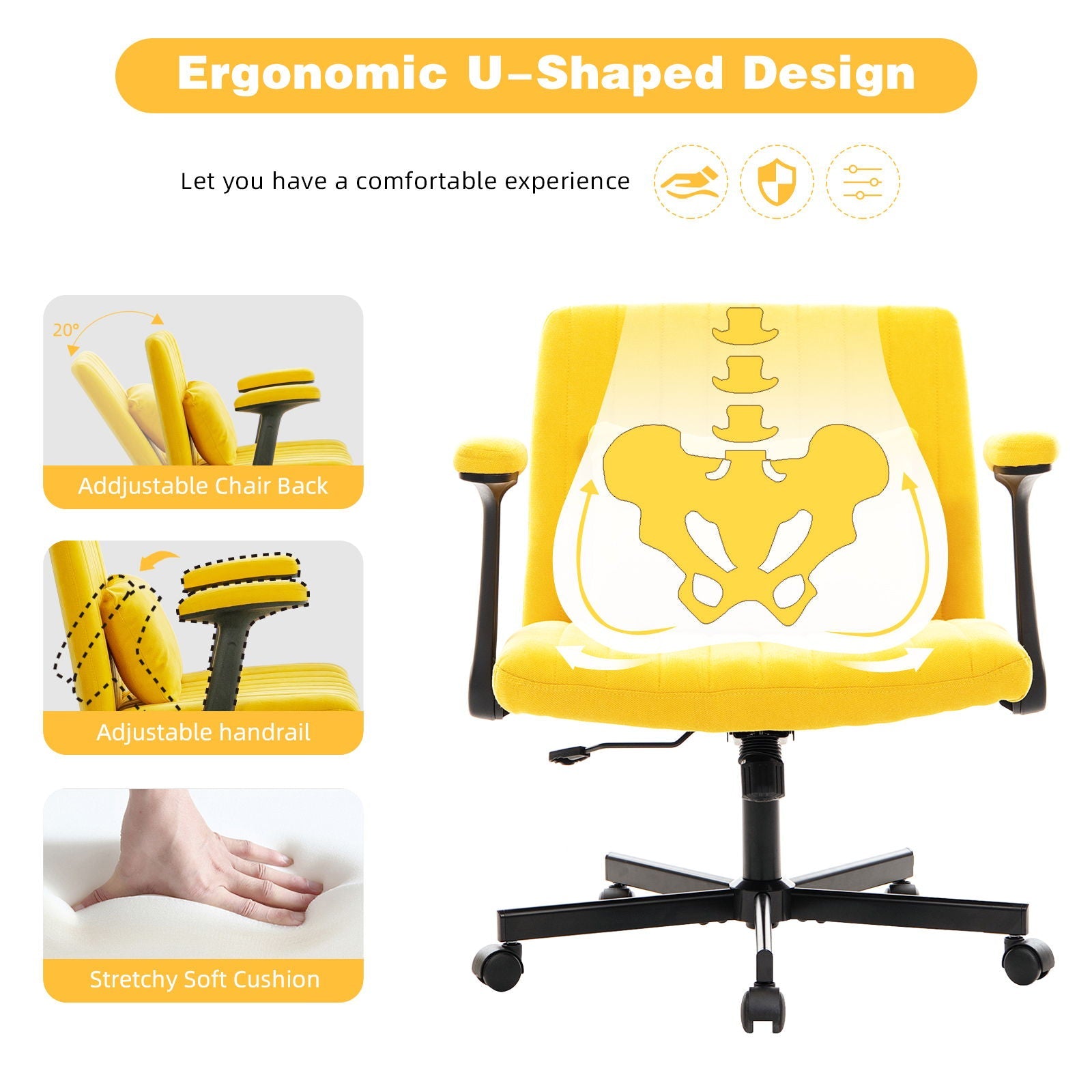 Criss Cross Armrest Office Chair With Wheels by HouseOfZazla
