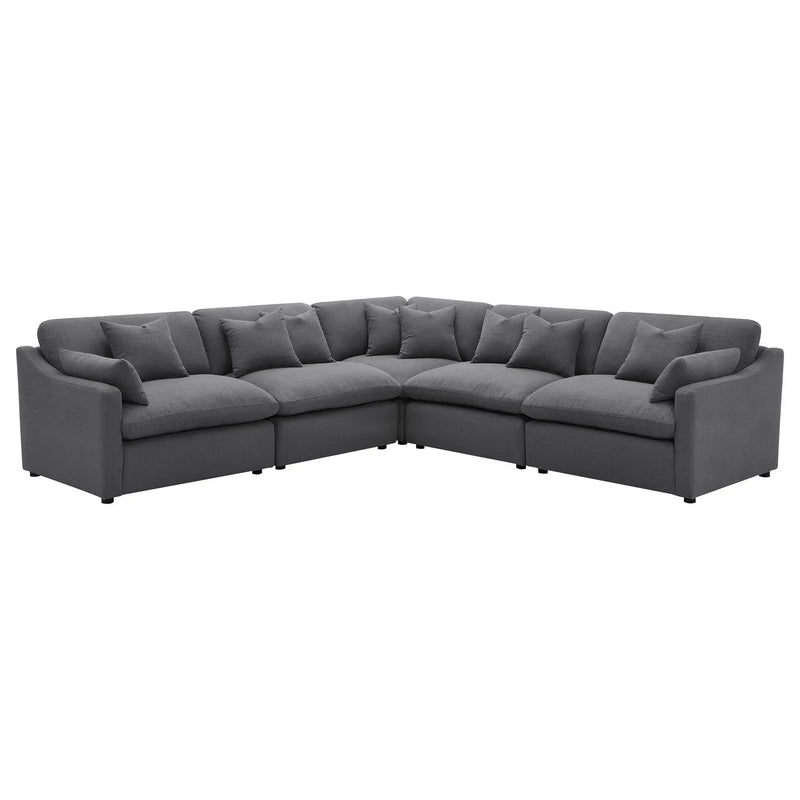 Hobson 5-piece Upholstered Modular Sectional Sofa Charcoal by Unique Piece Furniture