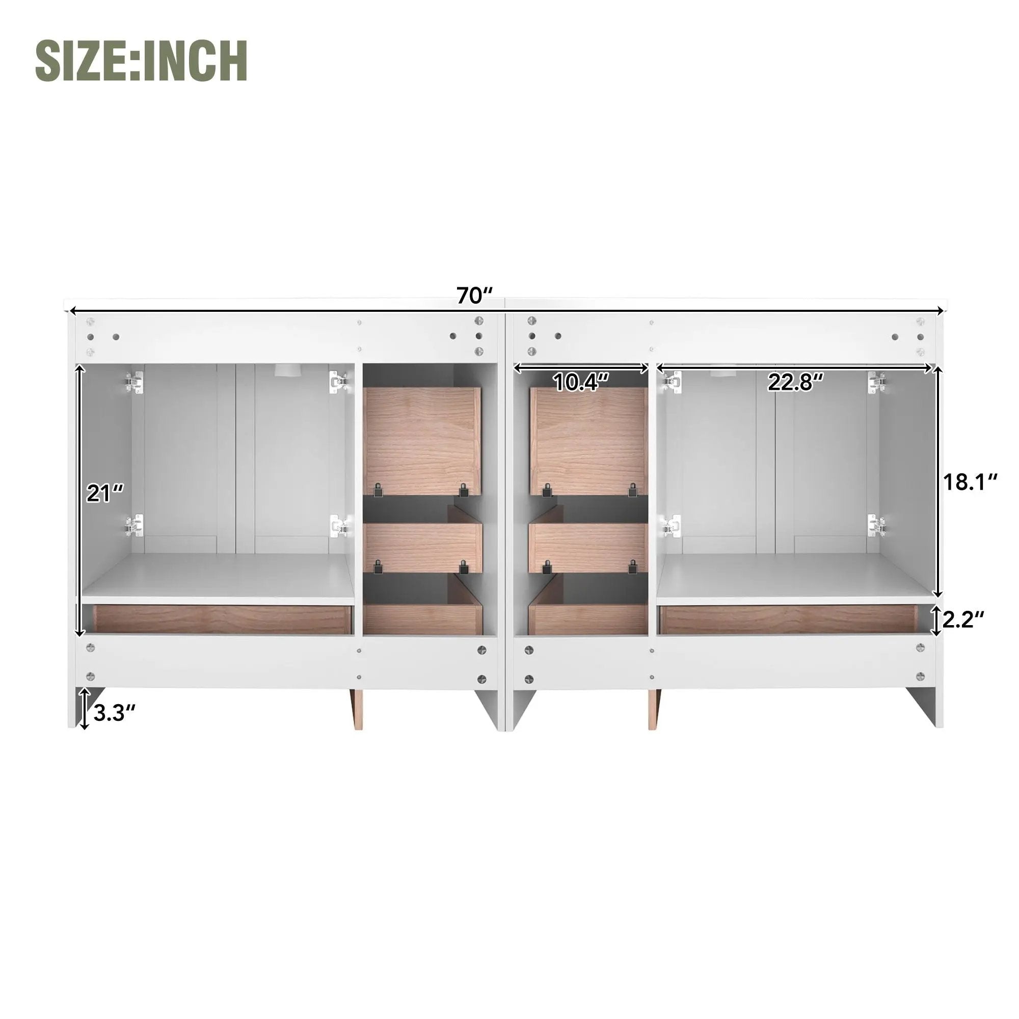 Shaker Free Standing Bathroom Vanity Cabinet & Sink, Soft Close Drawers, Soft Close Doors by HouseOfZazla