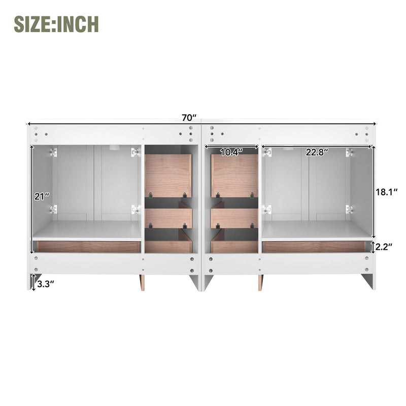 Shaker Free Standing Bathroom Vanity Cabinet & Sink, Soft Close Drawers, Soft Close Doors by HouseOfZazla