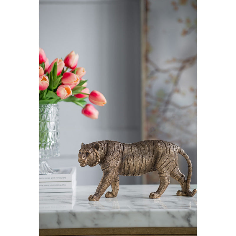 11.5" Tiger Statue Decor with Gleaming Coppery Finish, photo 7 of 9