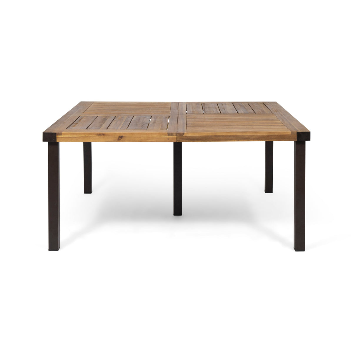 9‑Piece Acacia Wood Outdoor Patio Dining Set, 64" Square Teak Finish Wooden Table with 8 Pcs Acacia Wood Chairs, photo 6 of 10