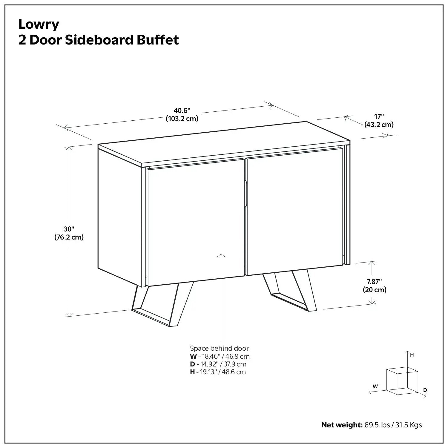Lowry - 2 Door Sideboard Buffet - Brown by HouseOfZazla