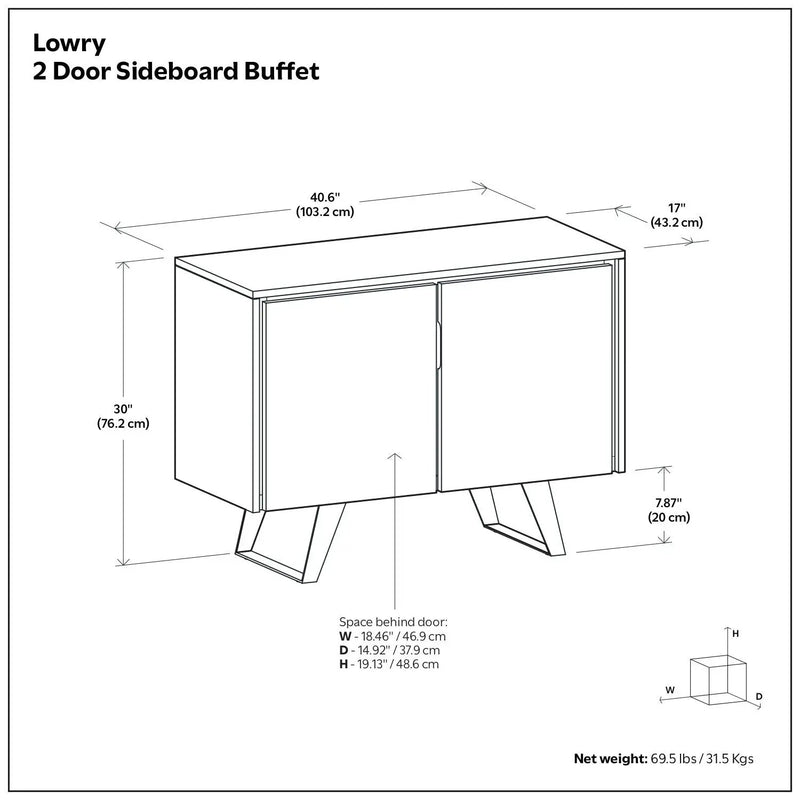 Lowry - 2 Door Sideboard Buffet - Brown by HouseOfZazla