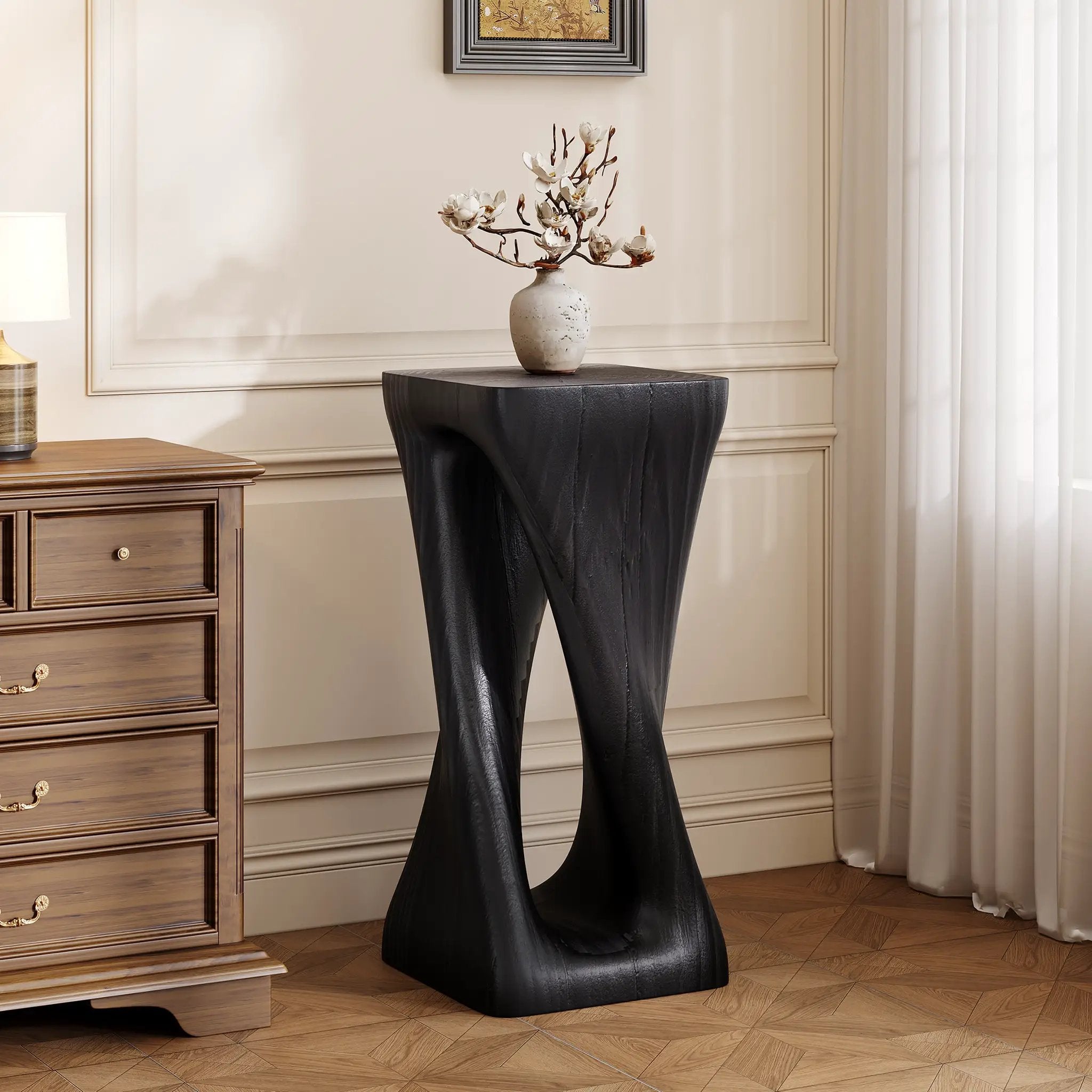 Outdoor Side Table Twist Shape End Table by BLAKHOM