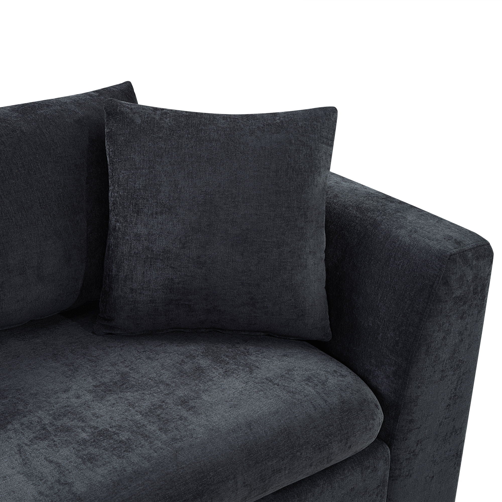 Modern L Shaped Sectional Sofa With Upholstery And Wooden Storage by HouseOfZazla
