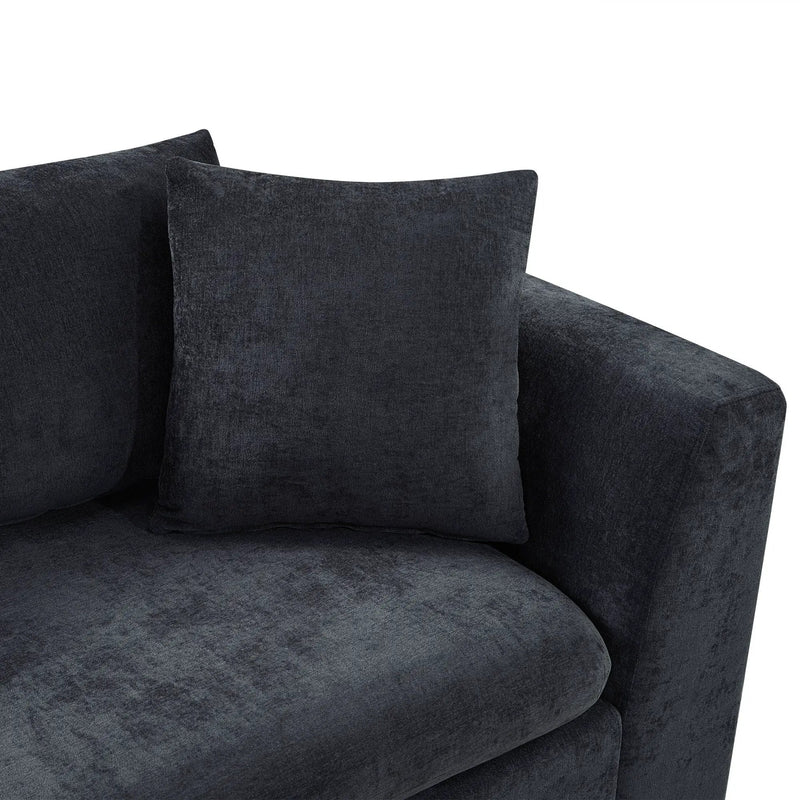 Modern L Shaped Sectional Sofa With Upholstery And Wooden Storage by HouseOfZazla