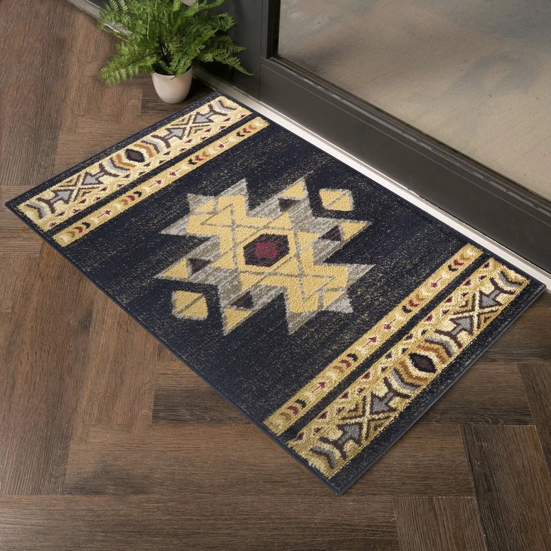 Tribes - 5'3" X 7'3" Southwest Area Rug - Black by Unique Piece Furniture