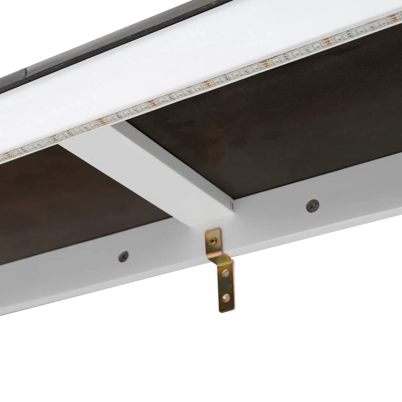 Murphy Bed With LED Light, Foldable Wall Bed Cabinet