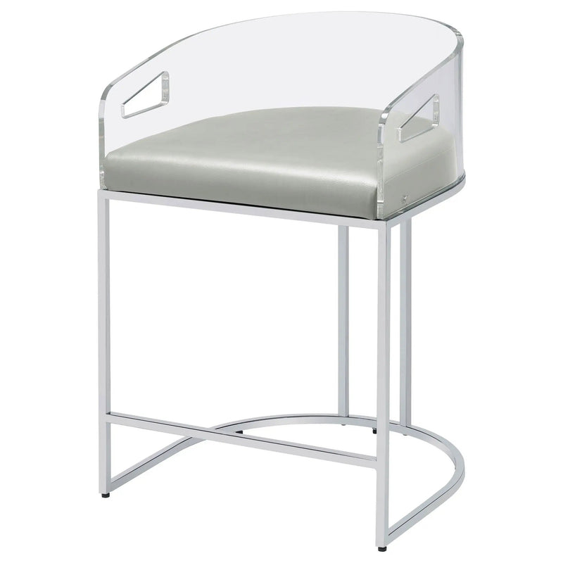 Thermosolis Clear Acrylic Counter Chair Chrome (Set of 2) by Unique Piece Furniture