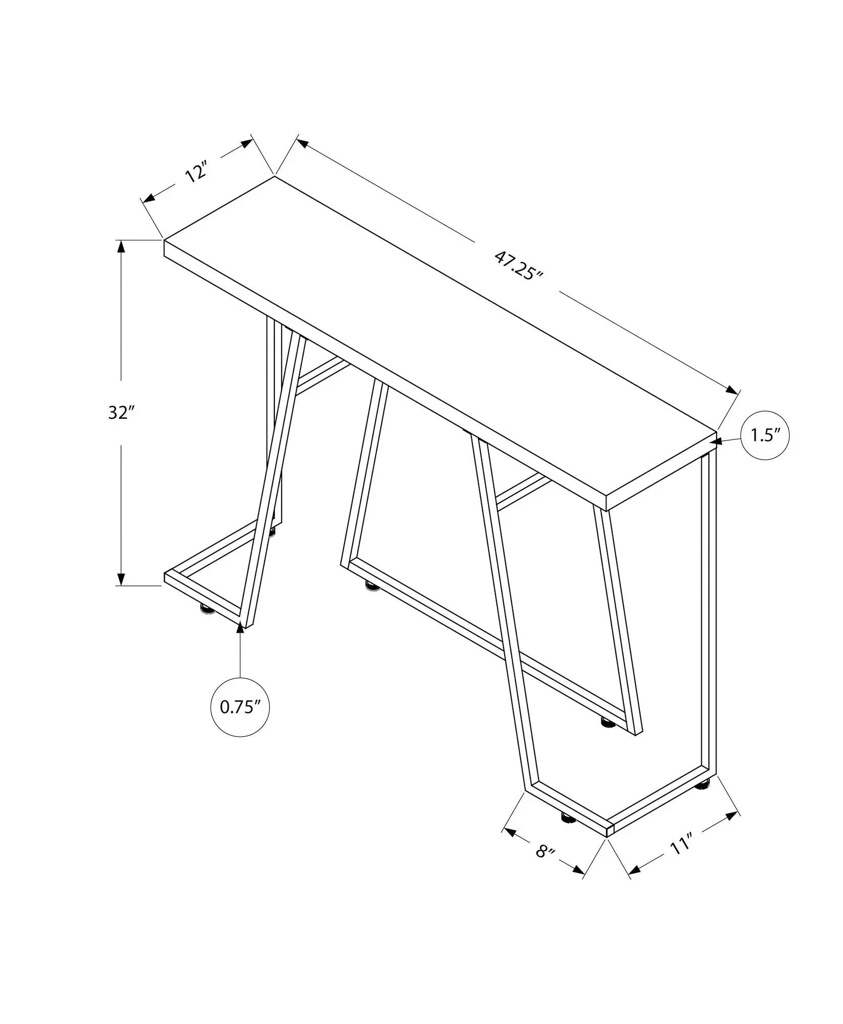 Accent Console Table For Entryway, Durable Construction - Taupe by HouseOfZazla