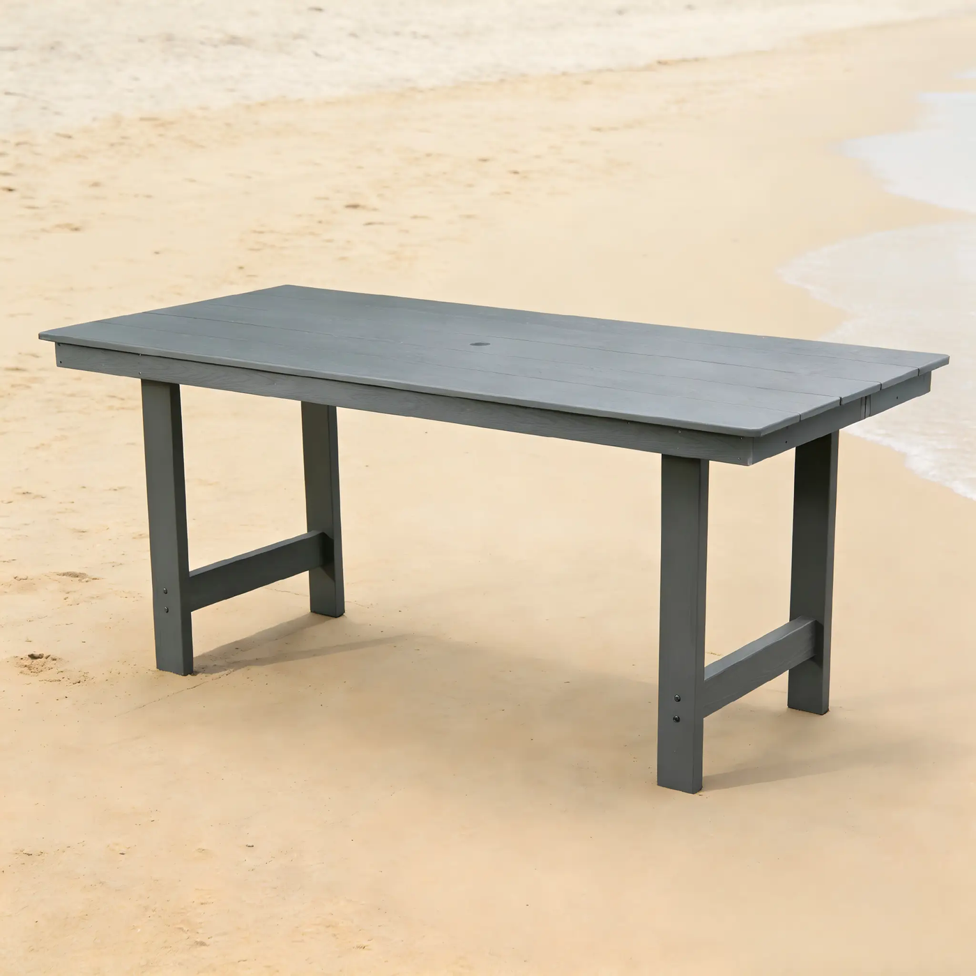 HDPE Patio Dining Family Table with Umbrella Hole by HouseOfZazla