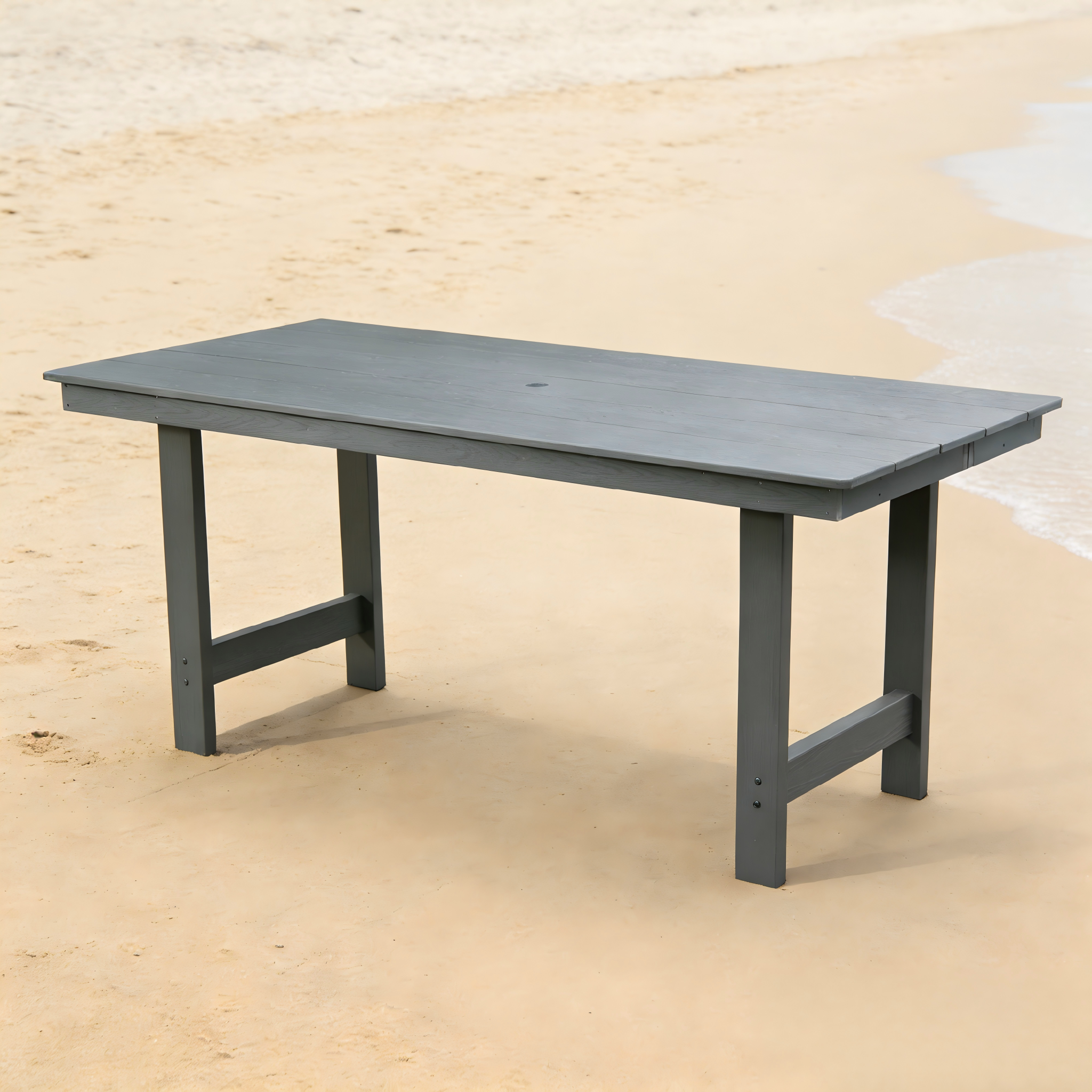 HDPE Patio Dining Family Table with Umbrella Hole by HouseOfZazla