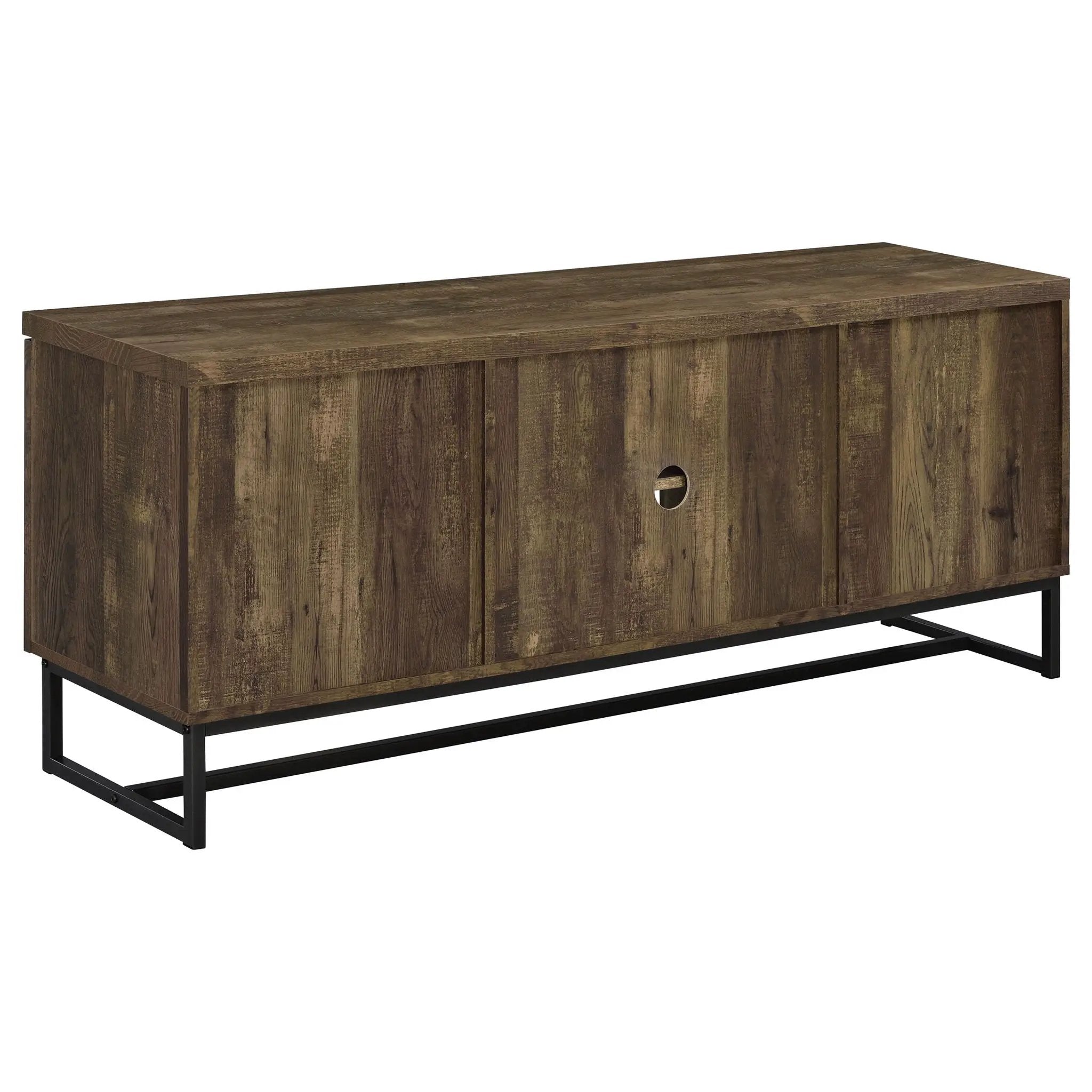 Myles 2-door Engineered Wood 60-inch TV Stand Rustic Oak by Unique Piece Furniture
