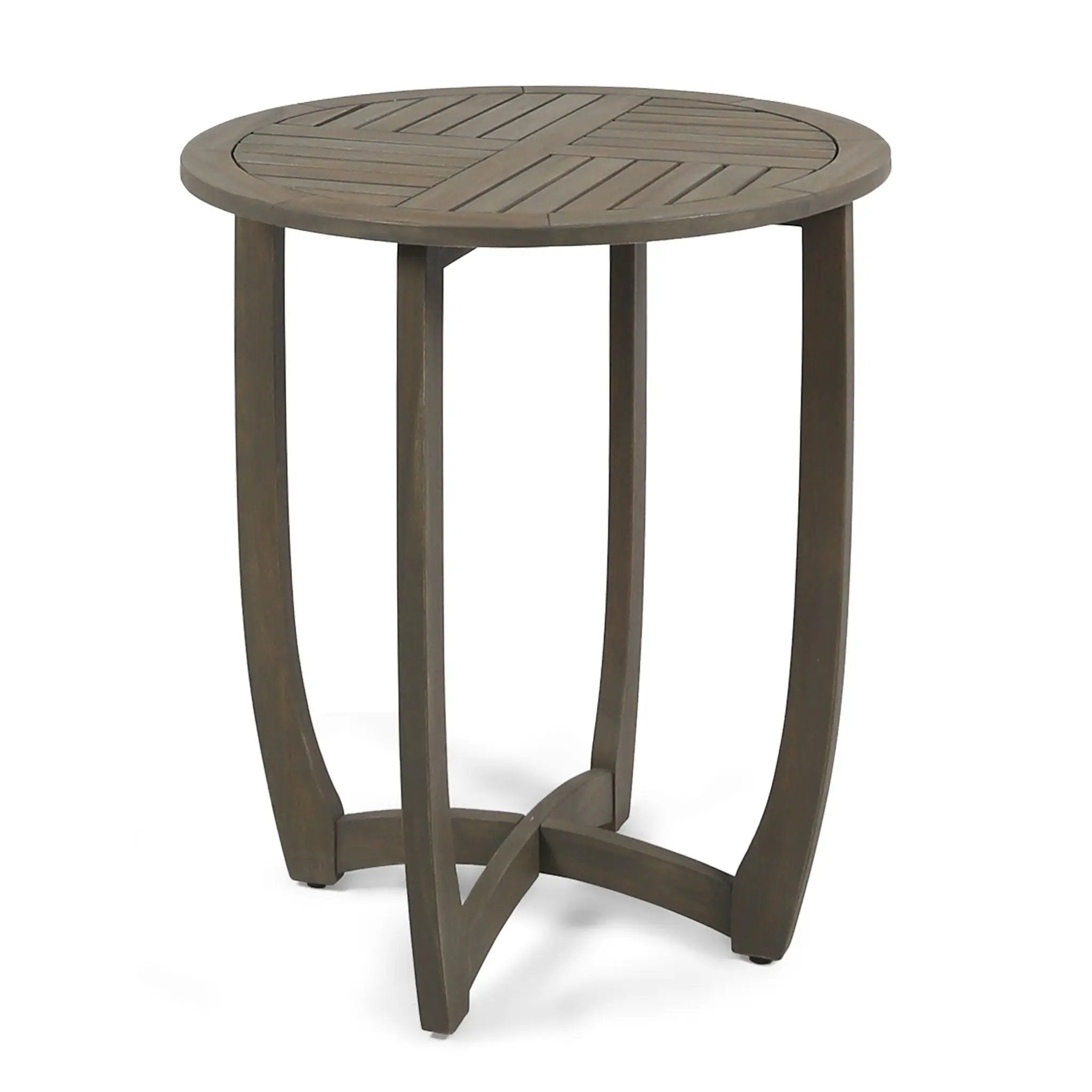 Hermosa Rustic Circular Bistro Table - Gray by HouseOfZazla