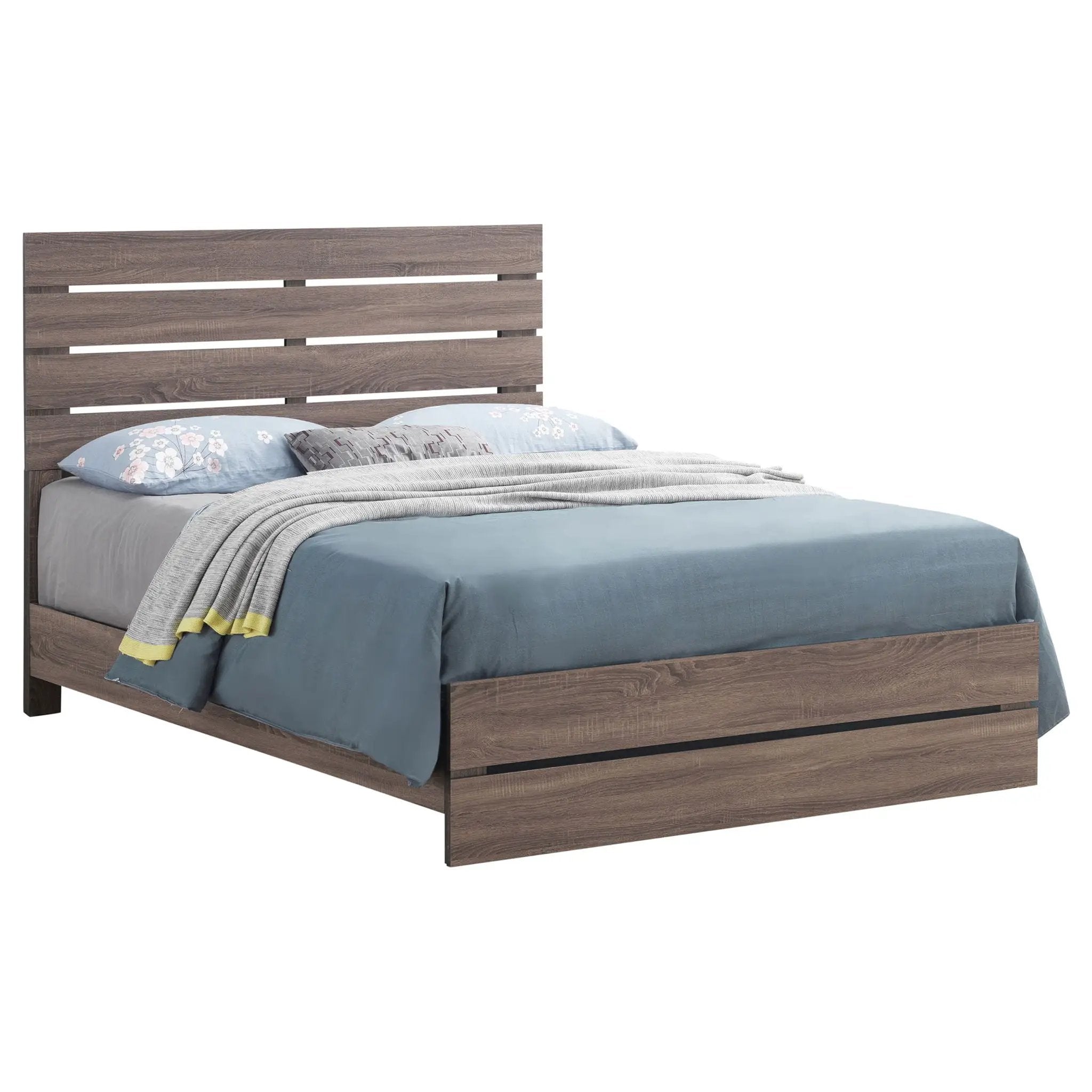 Brantford Wood Queen Panel Bed Barrel Oak by Unique Piece Furniture