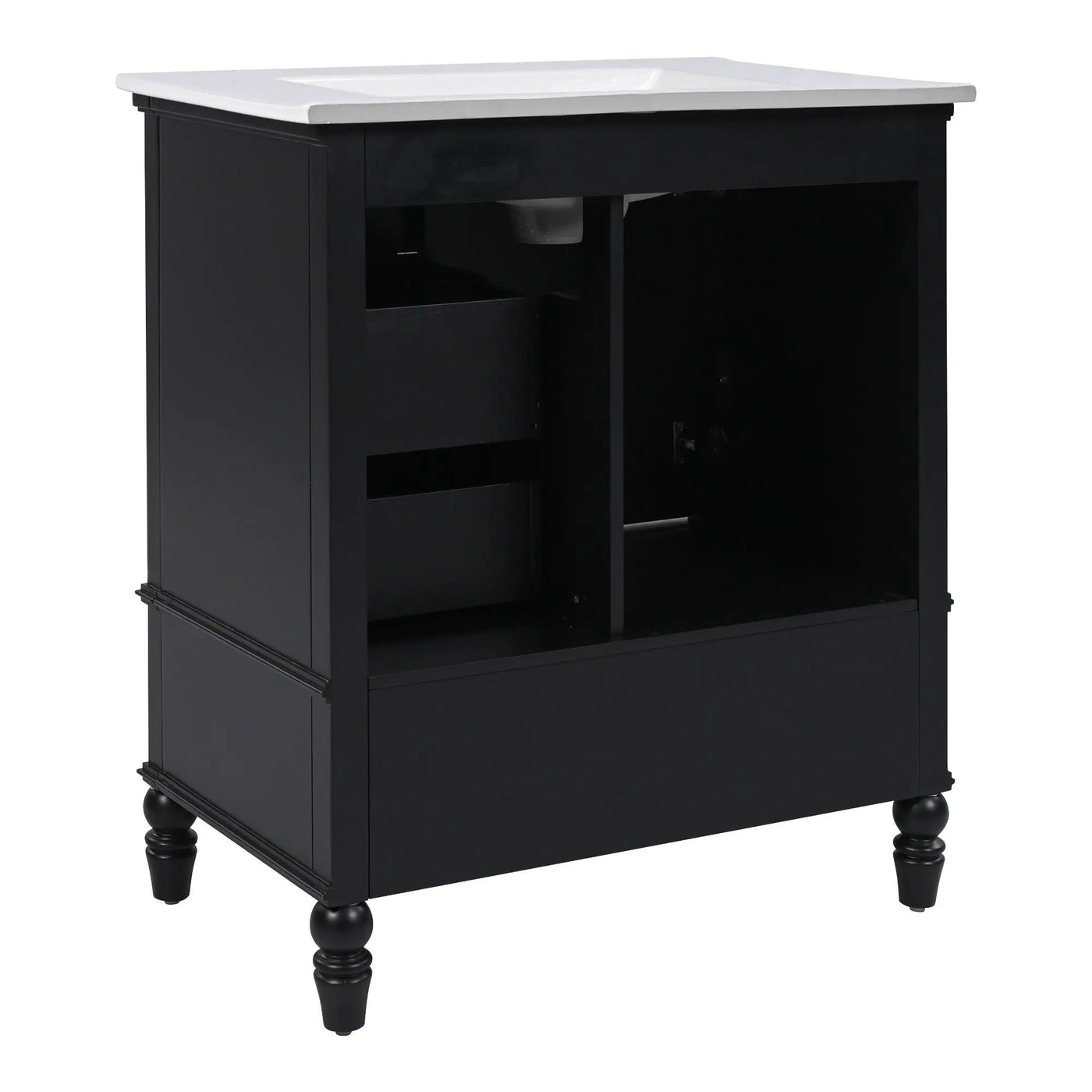 30" Bathroom Vanity With Sink, 3 Drawers, Adjustable Feet by HouseOfZazla