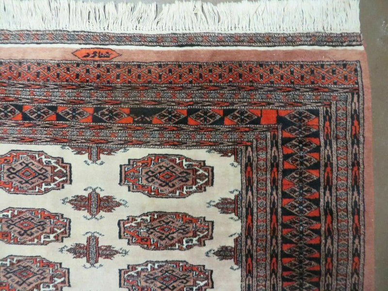 4' X 6' Vintage Handmade Bokhara Turkoman Pakistan Wool Rug Carpet Nice by Jewel Rugs