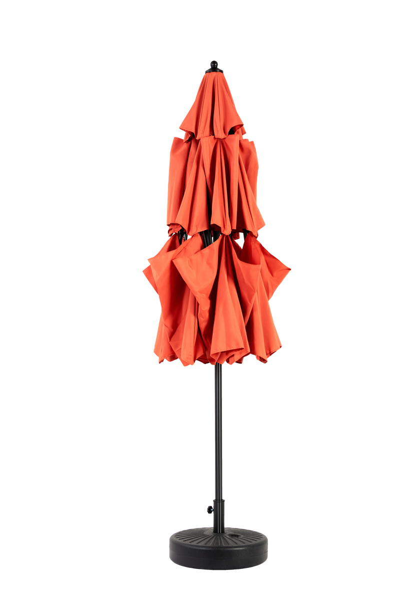 Aluminium 10ft 3-Tier Auto-Tilt Outdoor Patio Umbrella - Orange (No Base) by HouseOfZazla