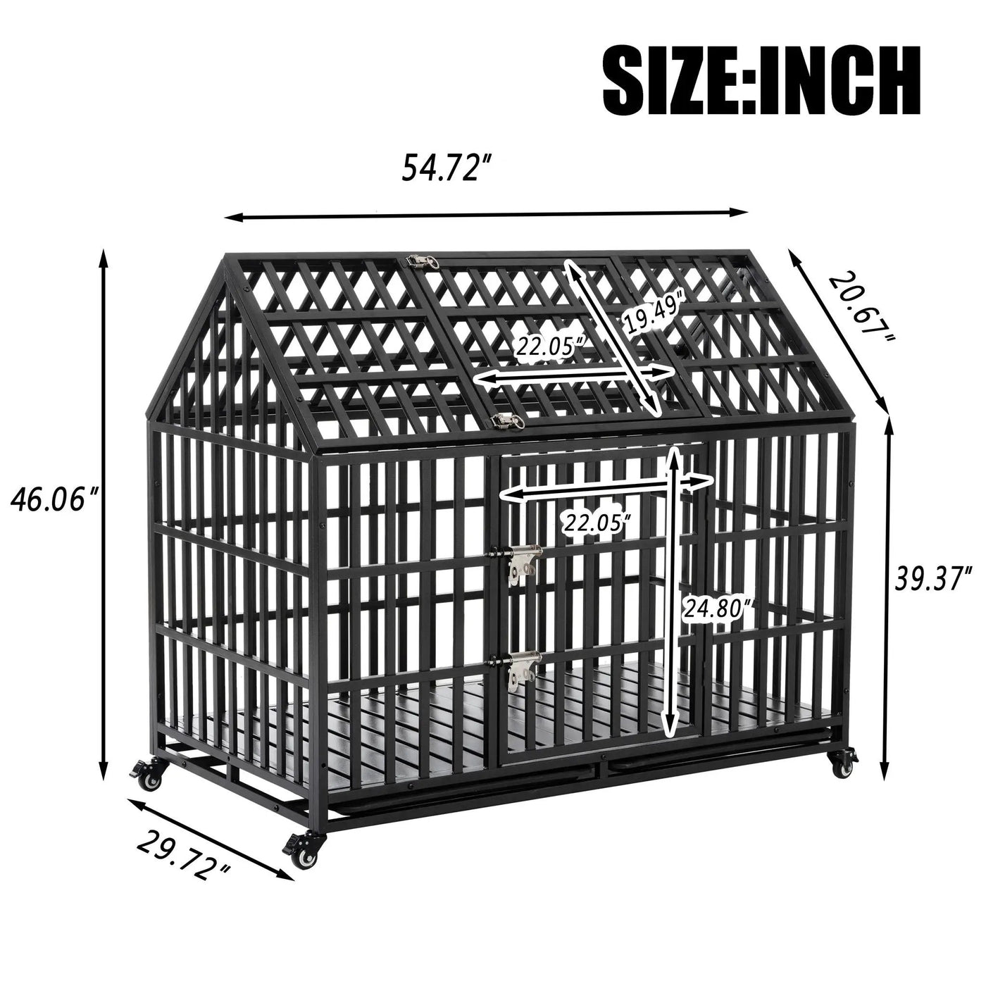 Heavy Duty Dog Crate Lockable Wheels by HouseOfZazla