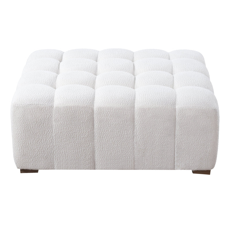 White Boucle Multipurpose Ottoman by HouseOfZazla